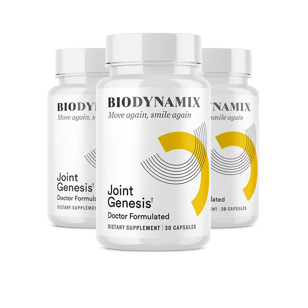 Three BioDynamix Joint Genesis bottles from the supplied product image